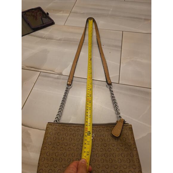 Guess Los Angeles Brown 10 x 7 Handbag Tote 23" Leather Strap - Picture 11 of 16